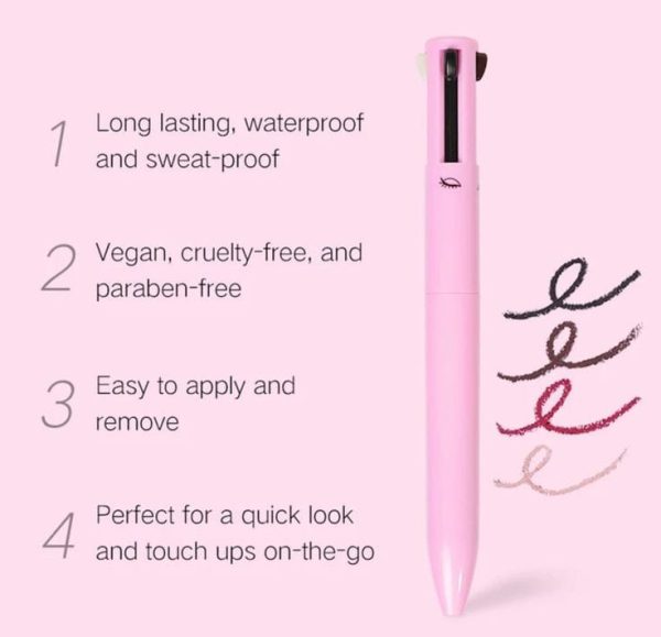 4-in-1 Makeup Pen (eye Liner, Brow Liner, Lip Liner, & Highlighter)touch Up